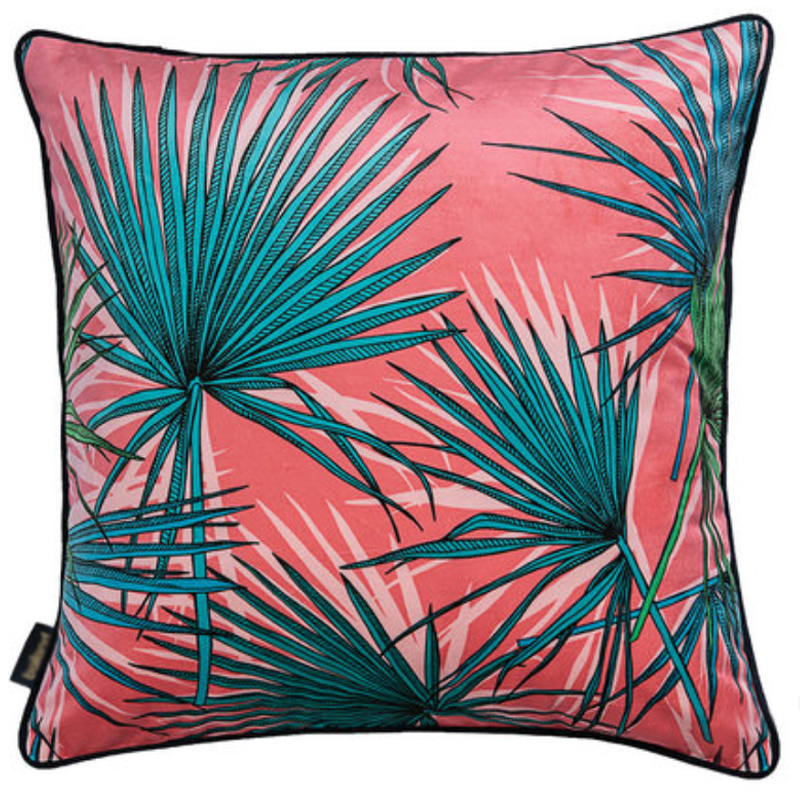 Подушка Palm Leaf Розовый Бирюзовый Подушка Palm Leaf Розовый Бирюзовый в Липецке | Loft Concept