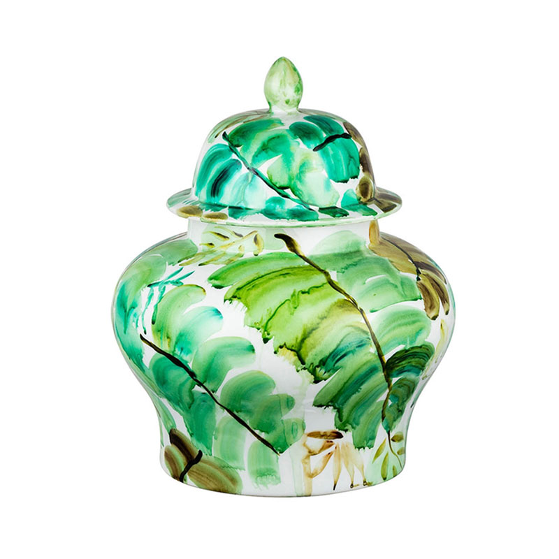 Ваза Vase Green Leaves II Белый Зеленый Ваза Vase Green Leaves II Белый Зеленый в Липецке | Loft Concept