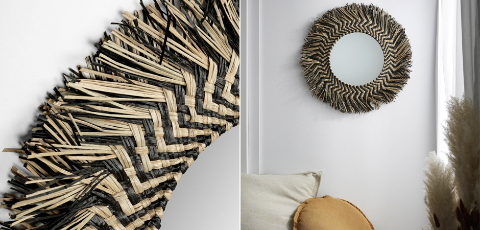 Зеркало сплетенное вручную Handmade Mirror Dark Safari Зеркало сплетенное вручную Handmade Mirror Dark Safari - Loft-Concept в Липецке