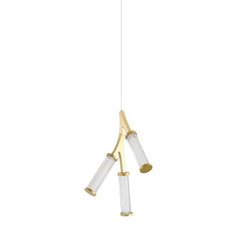Люстра Cylinder Branches Chandelier Gold 3 Золотой Прозрачный Люстра Cylinder Branches Chandelier Gold 3 Золотой Прозрачный в Липецке | Loft Concept