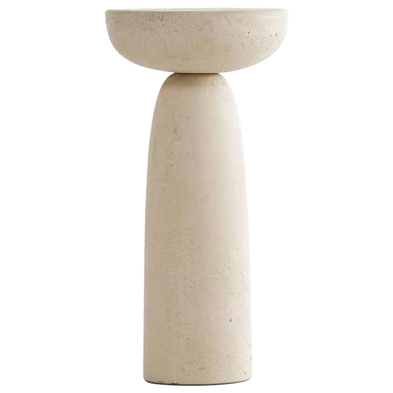 Приставной стол Tori Travertine Side Table Бежевый Приставной стол Tori Travertine Side Table Бежевый в Липецке | Loft Concept