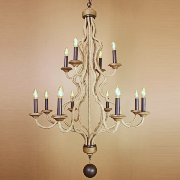 Люстра Loft Rope 12 Chandelier Коричневый Люстра Loft Rope 12 Chandelier Коричневый в Липецке | Loft Concept