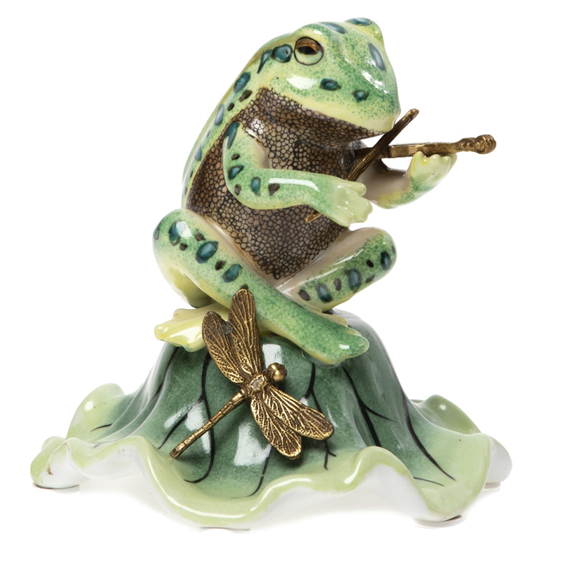 Статуэтка Frog Violinist Зеленый Золотой Статуэтка Frog Violinist Зеленый Золотой в Липецке | Loft Concept