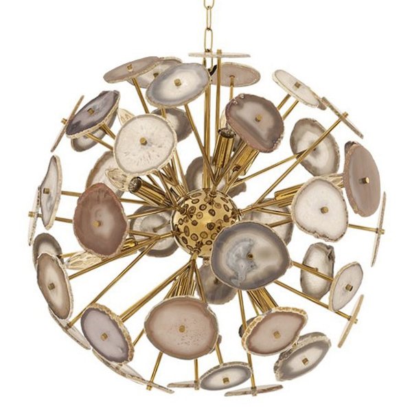 Branquinho Chandelier Agate Глянцевое золото Бежево-серый Branquinho Chandelier Agate Глянцевое золото Бежево-серый в Липецке | Loft Concept
