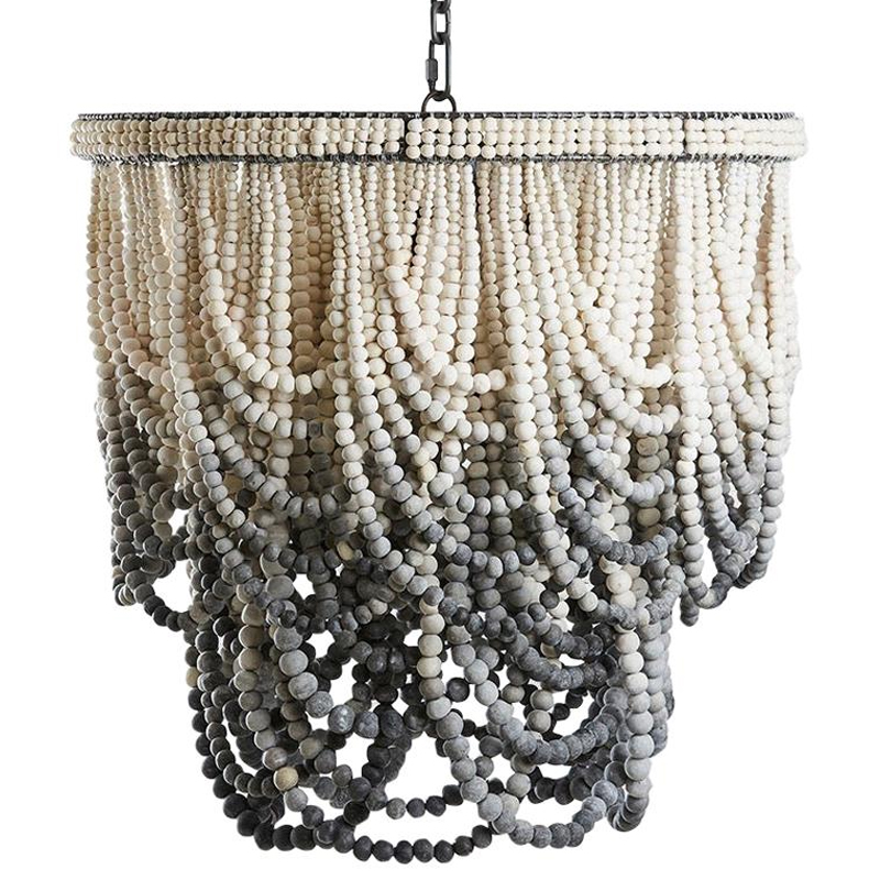 Двухъярусная люстра украшенная круглыми бусинами Gradient Chandelier Grey White Серый Белый Двухъярусная люстра украшенная круглыми бусинами Gradient Chandelier Grey White Серый Белый в Липецке | Loft Concept