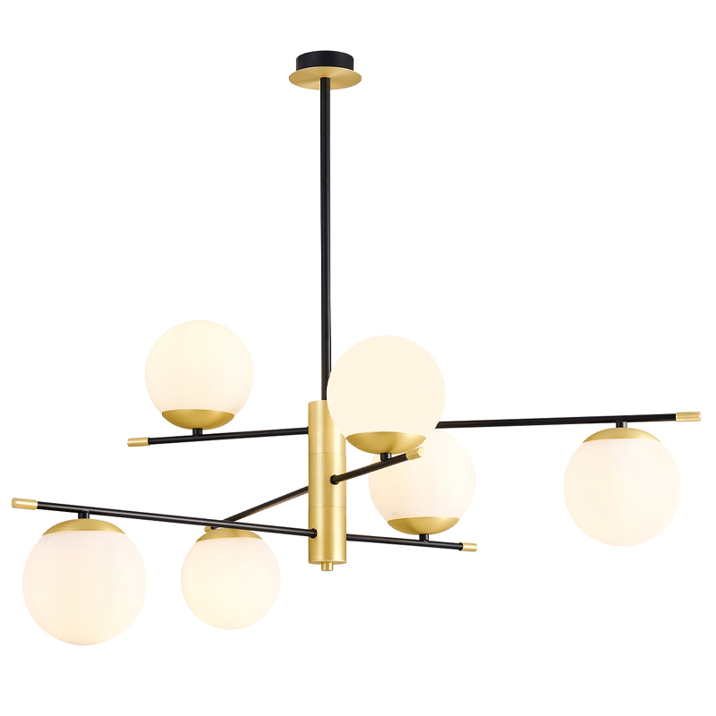 Люстра Черная с Золотом Spike Balls Hanging 6 Lamp Белый Золотой Черный Люстра Черная с Золотом Spike Balls Hanging 6 Lamp Белый Золотой Черный в Липецке | Loft Concept