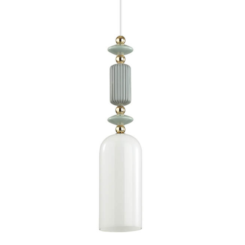 Подвесной светильник Iris hanging lamp gray Белое матовое стекло Серый Подвесной светильник Iris hanging lamp gray Белое матовое стекло Серый в Липецке | Loft Concept