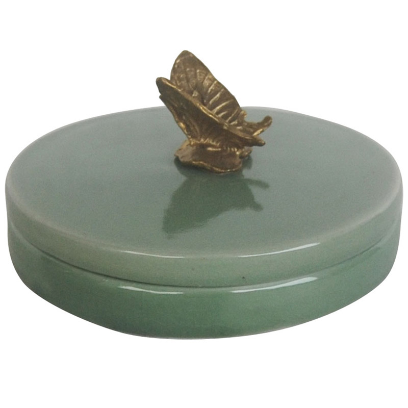 Шкатулка Green box with butterfly Зеленый Бронза Шкатулка Green box with butterfly Зеленый Бронза в Липецке | Loft Concept