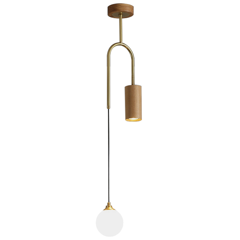 Потолочный светильник Ando Wooden Metal Brass Light 2 плафона Латунь Коричневый Древесина Потолочный светильник Ando Wooden Metal Brass Light 2 плафона Латунь Коричневый Древесина в Липецке | Loft Concept