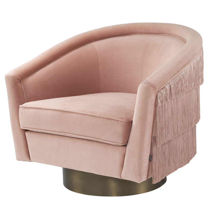 Кресло Eichholtz Swivel Chair Le Vante Savona nude Розовый пастельный Матовая латунь Кресло Eichholtz Swivel Chair Le Vante Savona nude Розовый пастельный Матовая латунь в Липецке | Loft Concept