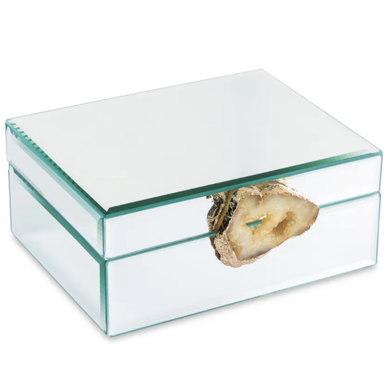 Шкатулка Glass Agate Box Зеркало Бежевый в Липецке | Loft Concept 