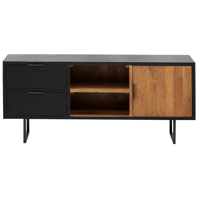 ТВ-тумба Gereon TV Stand Черный Коричневый Древесина ТВ-тумба Gereon TV Stand Черный Коричневый Древесина в Липецке | Loft Concept