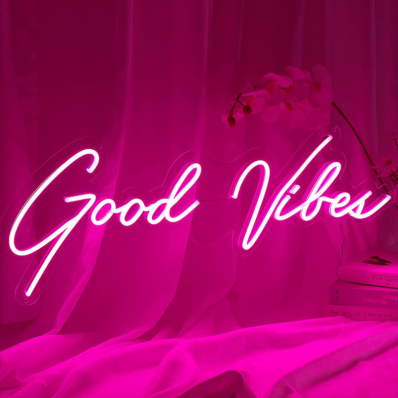 Неоновая настенная лампа Good Vibes Neon Wall Lamp Прозрачный Розовый Неоновая настенная лампа Good Vibes Neon Wall Lamp Прозрачный Розовый в Липецке | Loft Concept