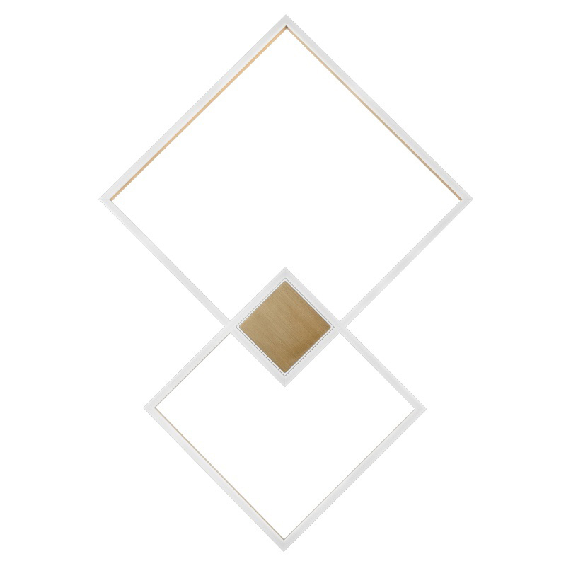 Потолочный светильник Squares Two Geometrical Shape Ceiling Light Золотой Белый Потолочный светильник Squares Two Geometrical Shape Ceiling Light Золотой Белый в Липецке | Loft Concept