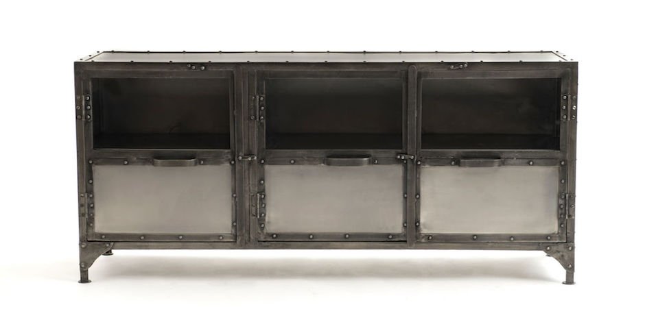 Комод металлический Industrial Steampunk Nickel 3 Door Сoncole Комод металлический Industrial Steampunk Nickel 3 Door Сoncole - Loft-Concept в Липецке