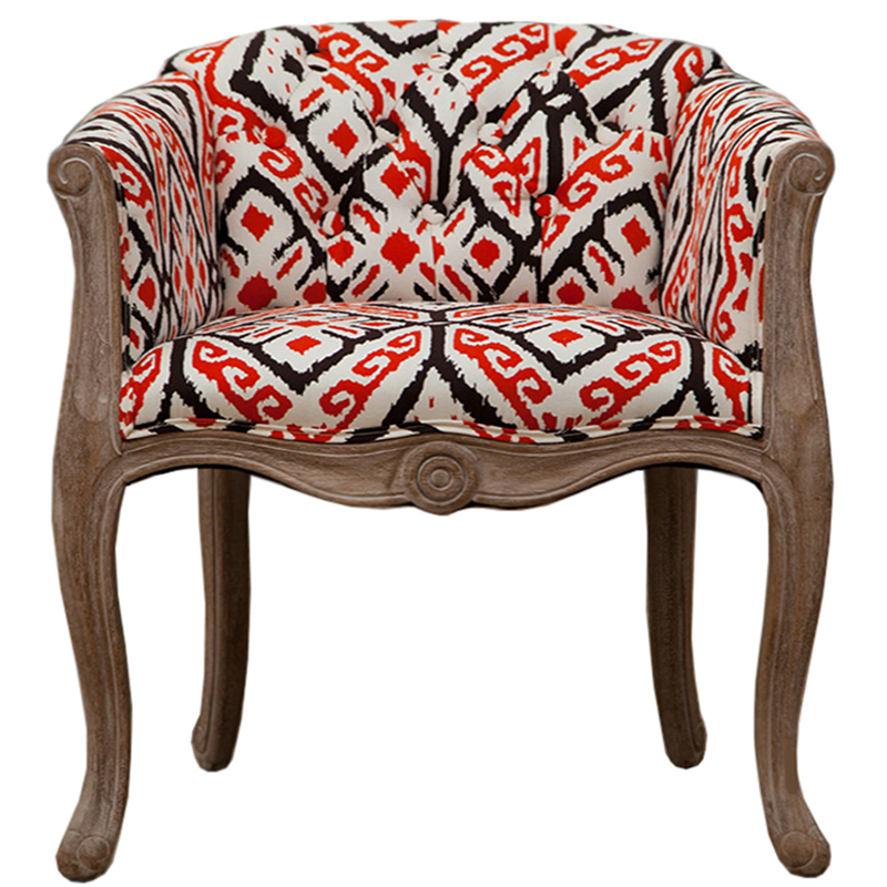 Кресло KELIM Red Ornament Chair Коричневый Белый Красный Черный Кресло KELIM Red Ornament Chair Коричневый Белый Красный Черный в Липецке | Loft Concept