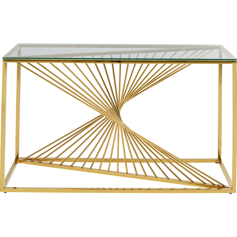 Консоль Golden Whirl with glass surface Золотой Консоль Golden Whirl with glass surface Золотой в Липецке | Loft Concept