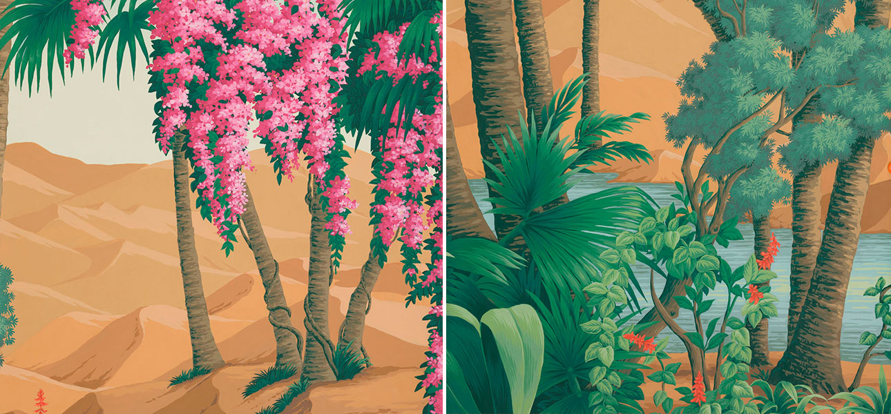 Обои ручная роспись Oasis Wadi on scenic paper - фото