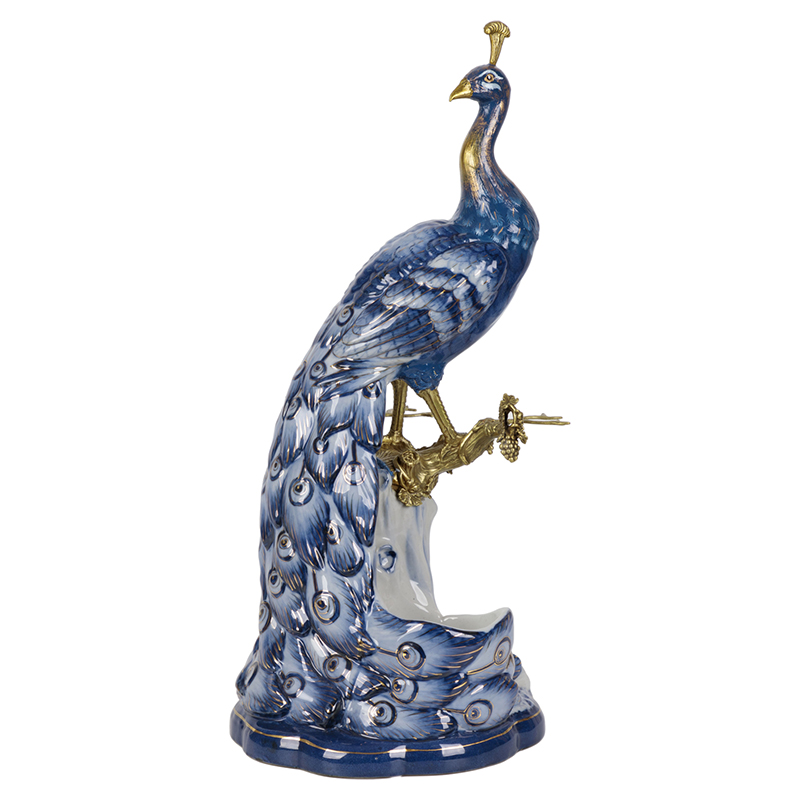 Статуэтка Peacock Blue White Синий Белый Бронза Статуэтка Peacock Blue White Синий Белый Бронза в Липецке | Loft Concept