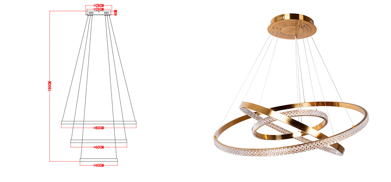 Люстра дизайнерская Gold Rings of Venus  - фото №2