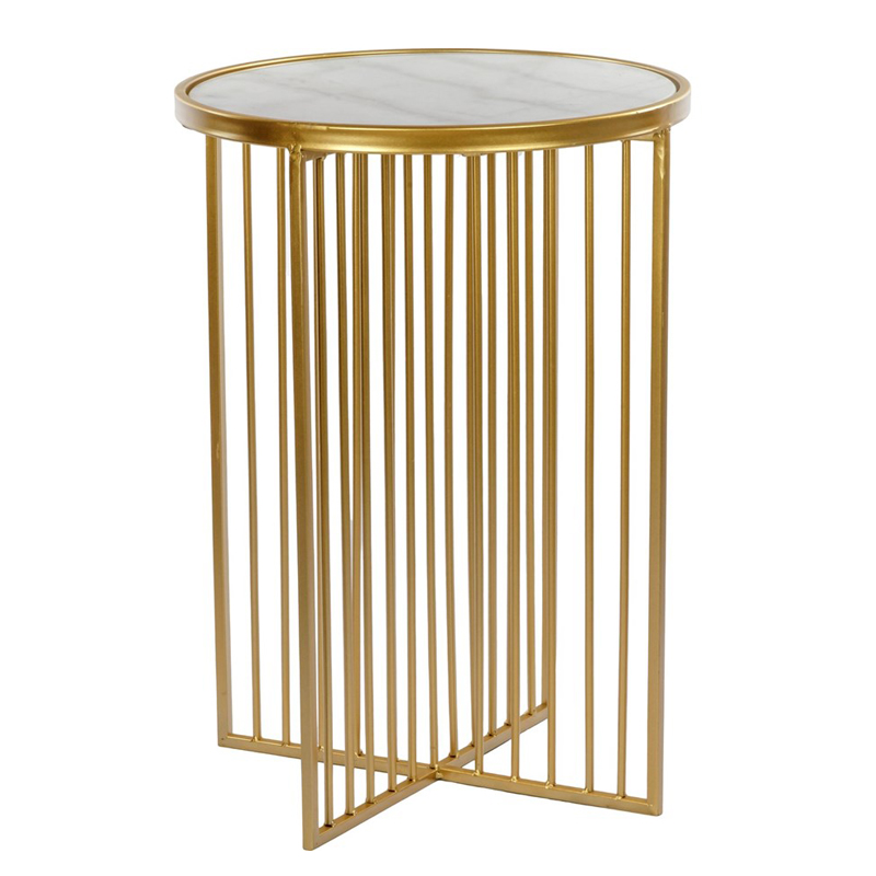 Приставной стол Side Table Marble crossed белый мрамор Золотой Белый Мрамор Bianco Приставной стол Side Table Marble crossed белый мрамор Золотой Белый Мрамор Bianco в Липецке | Loft Concept
