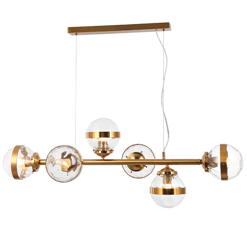 Люстра Greyson Chandelier 6 lamp Глянцевое золото Прозрачный Люстра Greyson Chandelier 6 lamp Глянцевое золото Прозрачный в Липецке | Loft Concept