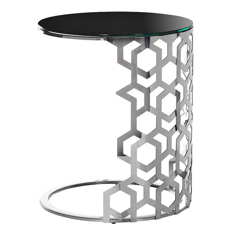 Приставной стол Yen Geometry Side Table silver 60 Серебряный Приставной стол Yen Geometry Side Table silver 60 Серебряный в Липецке | Loft Concept