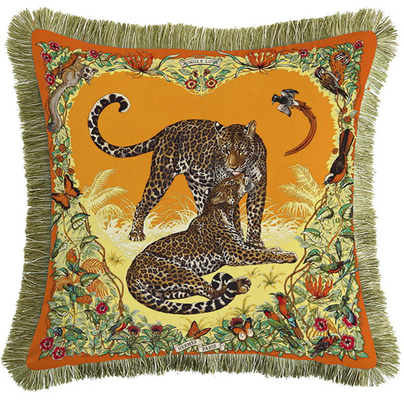 Декоративная подушка Hermes Jungle 53 Оранжевый Желтый Декоративная подушка Hermes Jungle 53 Оранжевый Желтый в Липецке | Loft Concept