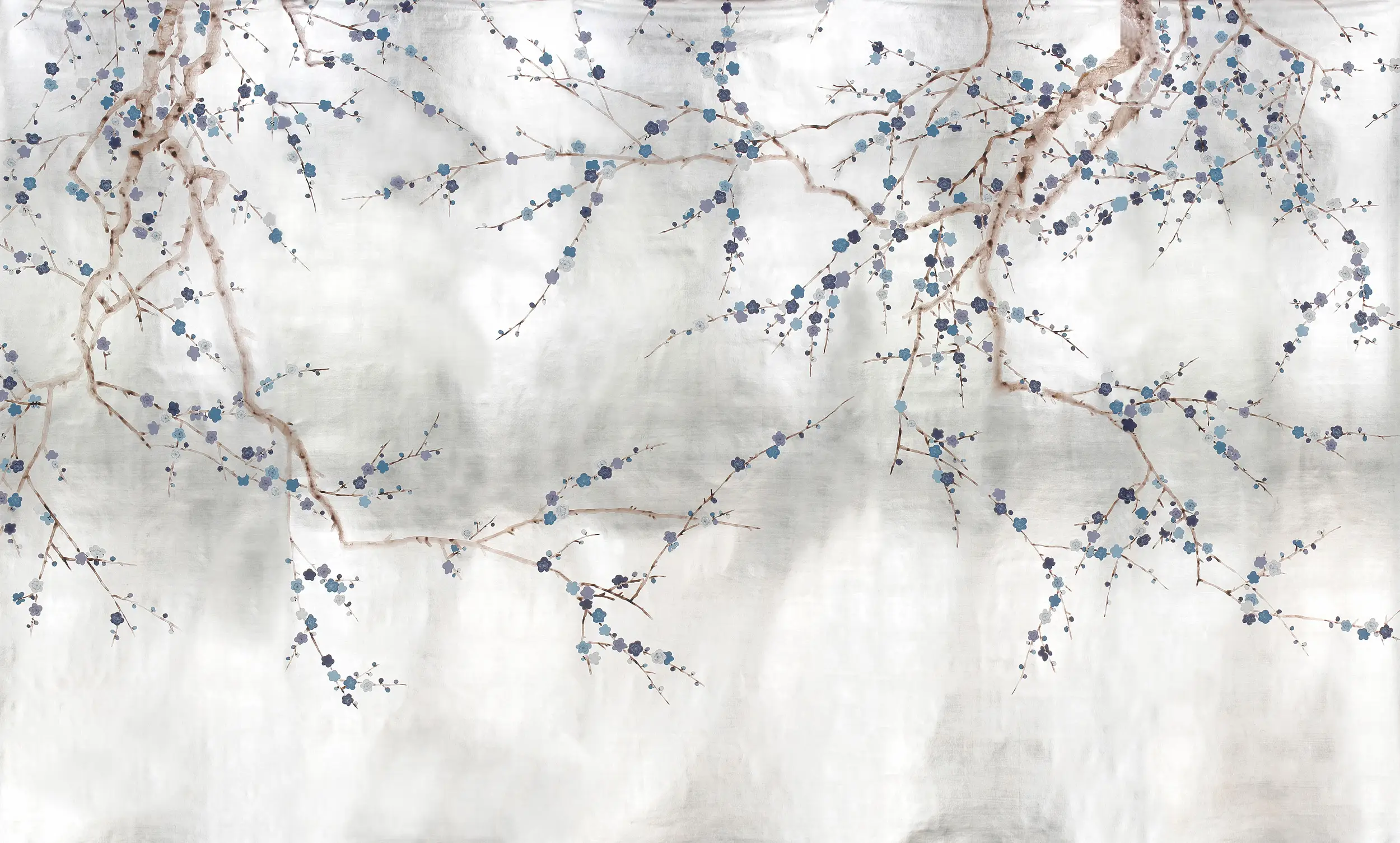 Обои ручная роспись Plum Blossom Hokusai on Tarnished Silver gilded paper Обои ручная роспись Plum Blossom Hokusai on Tarnished Silver gilded paper - постер Loft-Concept в Липецке