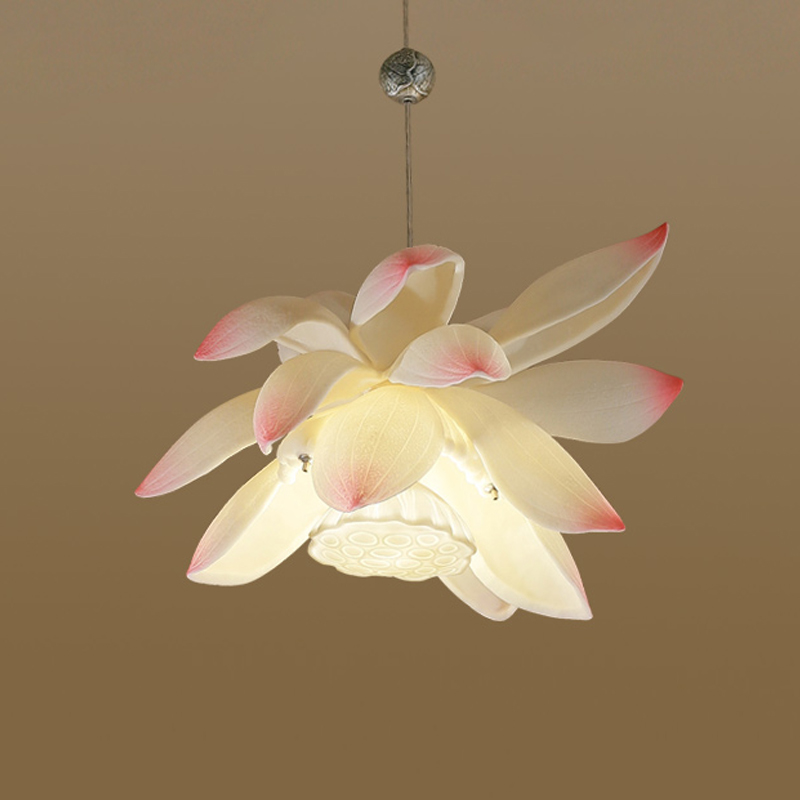 Подвесной светильник Lotus Flower Pendant Белый Розовый пастельный Подвесной светильник Lotus Flower Pendant Белый Розовый пастельный в Липецке | Loft Concept