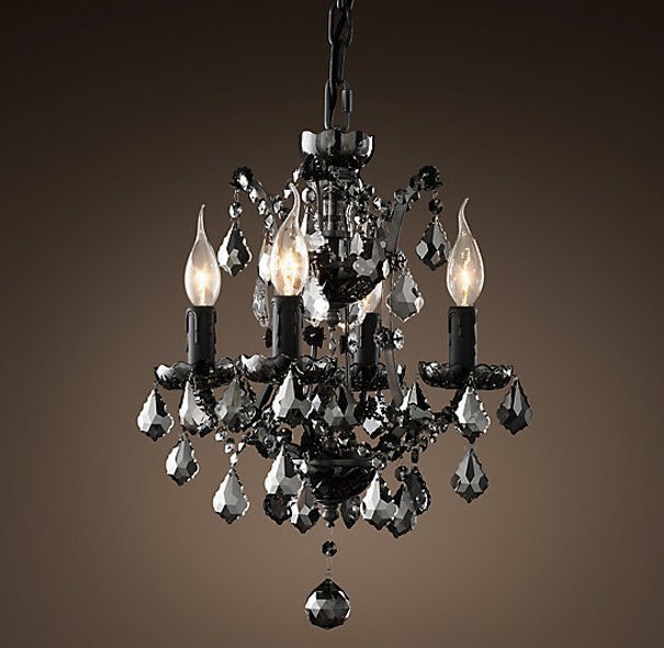Люстра 19TH C. ROCOCO IRON & Smok CRYSTAL 4 Графит Стекло Смок в Липецке | Loft Concept 