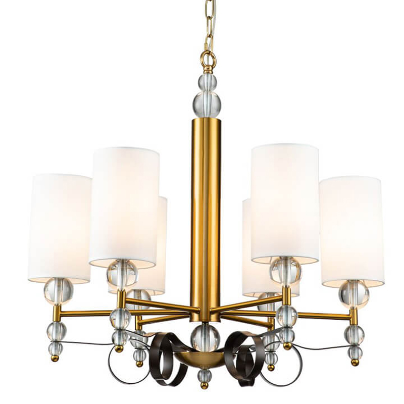 Люстра Annelies Chandelier 6 Золотой Черный Белый Люстра Annelies Chandelier 6 Золотой Черный Белый в Липецке | Loft Concept