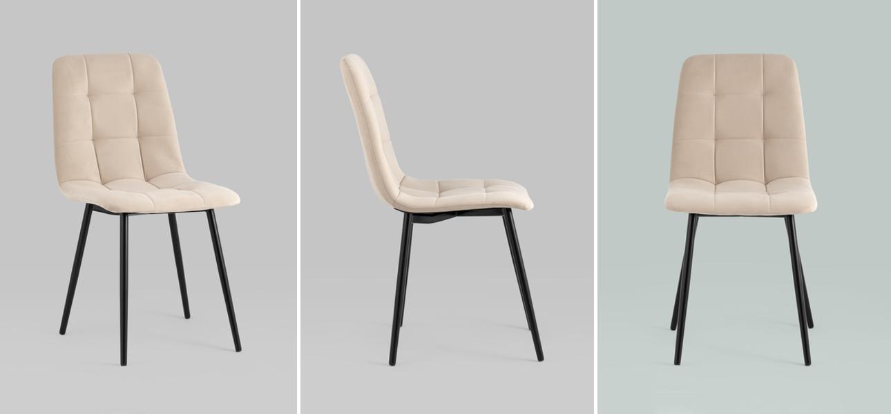 Стул NANCY S-2 Chair Бежевый Велюр - фото