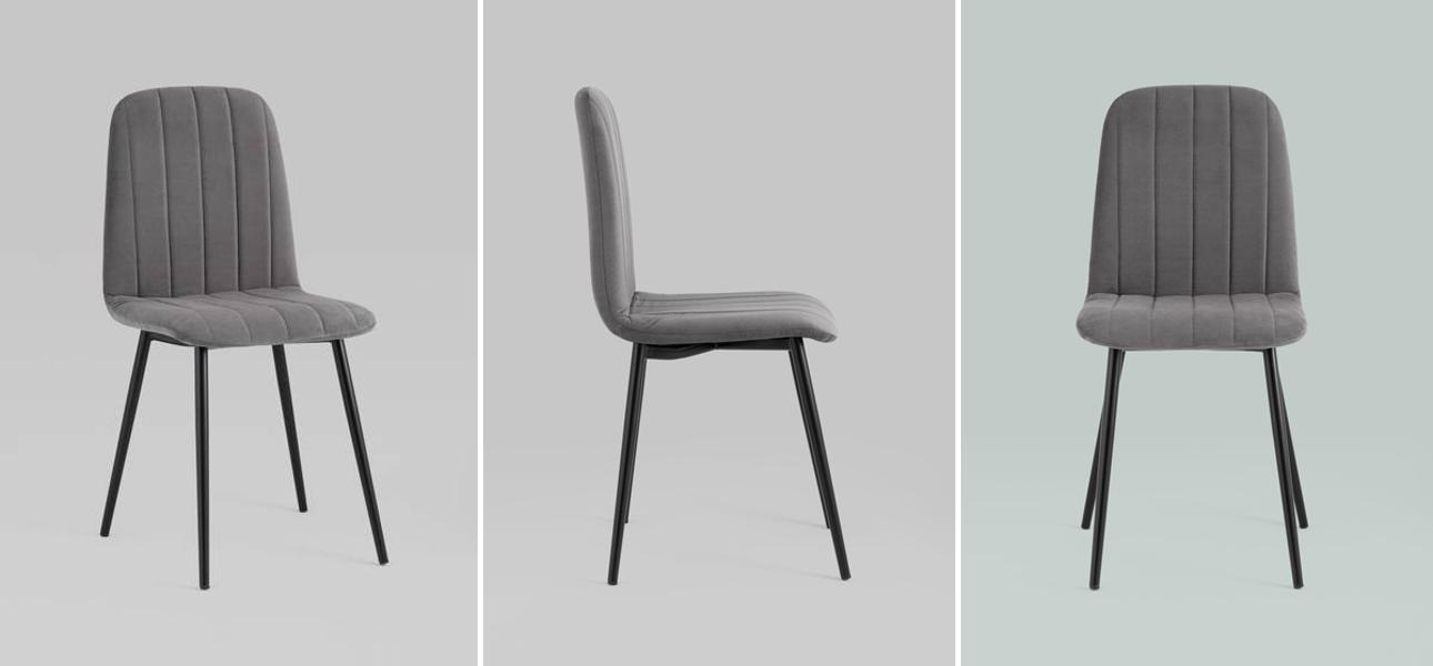 Стул Easy Chair Велюр Темно-Серый цвет - фото