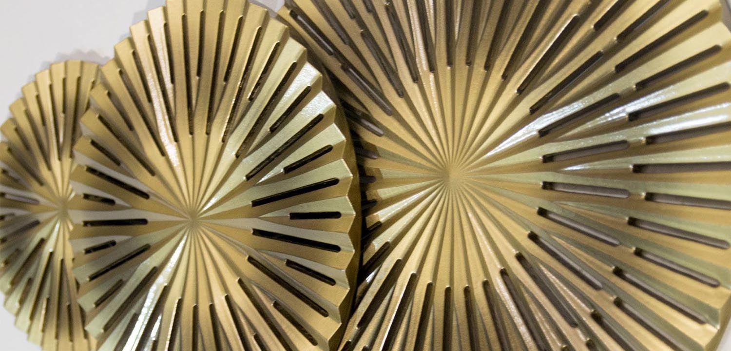 Арт-объект Apollo Brown and Gold Wall Plaque Disc gap 3 - фото