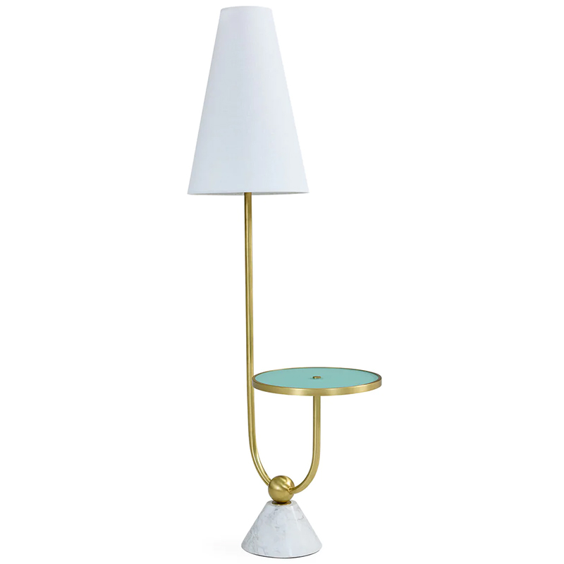 Торшер PARADISO TABLE FLOOR LAMP Латунь Белый Бирюзовый Торшер PARADISO TABLE FLOOR LAMP Латунь Белый Бирюзовый в Липецке | Loft Concept