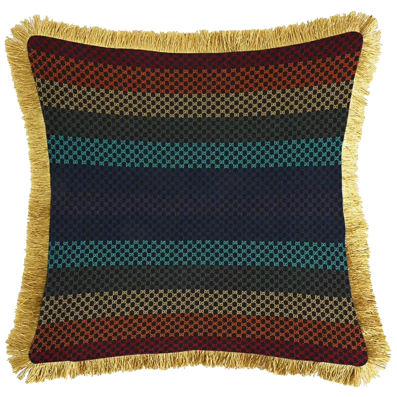 Декоративная подушка Cтиль Gucci Stripes Мульти Золотой Декоративная подушка Cтиль Gucci Stripes Мульти Золотой в Липецке | Loft Concept