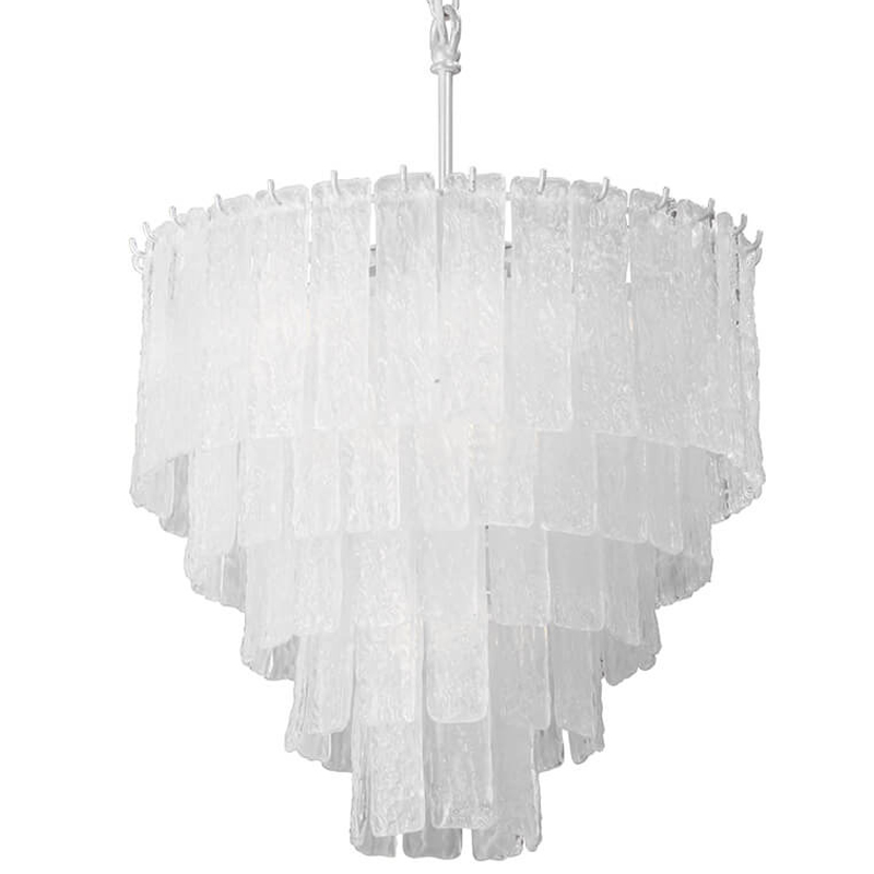 Люстра подвесная Textured Glass Chandelier Белое матовое стекло Люстра подвесная Textured Glass Chandelier Белое матовое стекло в Липецке | Loft Concept