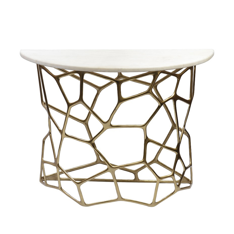 Консоль Console Cell White Marble Белый Золотой Консоль Console Cell White Marble Белый Золотой в Липецке | Loft Concept