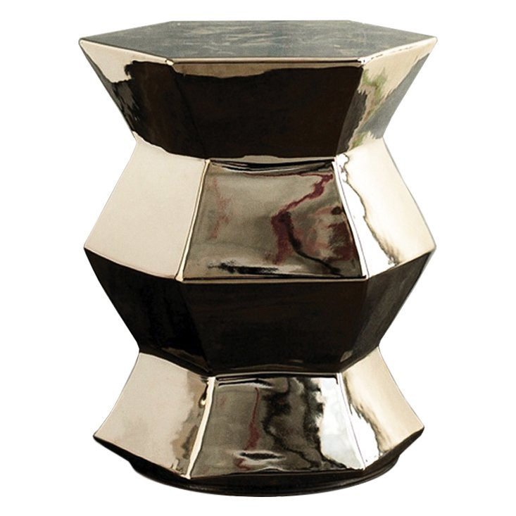 Керамический табурет Silvered Stool - Hexagon Серебряный Керамический табурет Silvered Stool - Hexagon Серебряный в Липецке | Loft Concept