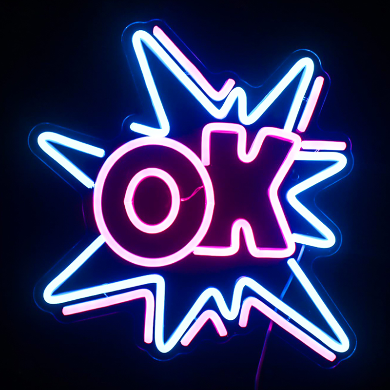 Неоновая настенная лампа Ok Neon Wall Lamp Прозрачный Синий Розовый Неоновая настенная лампа Ok Neon Wall Lamp Прозрачный Синий Розовый в Липецке | Loft Concept