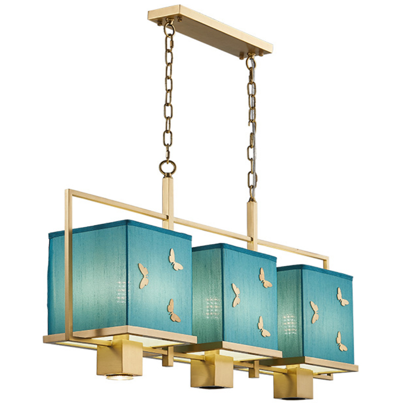 Люстра с бабочками Butterflies Blue Background Chandelier Латунь Бирюзовый в Липецке | Loft Concept 