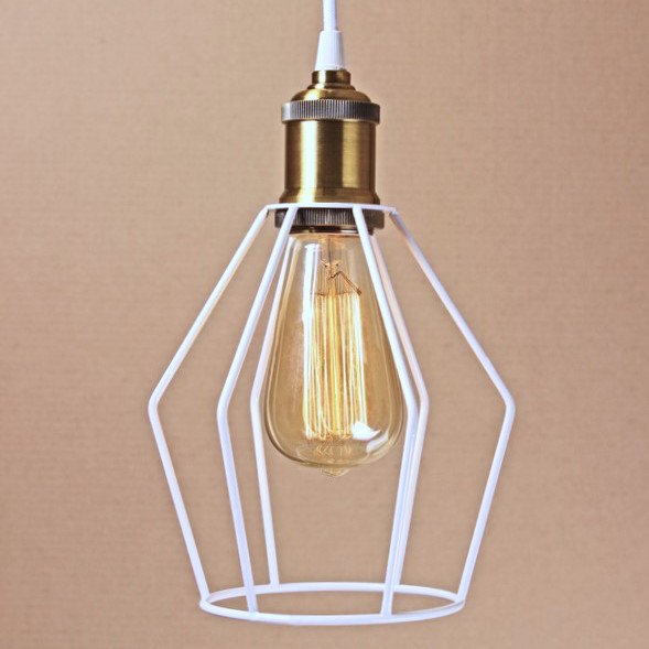 Подвесной светильник Wire Cage Pendant Trew White Белый Подвесной светильник Wire Cage Pendant Trew White Белый в Липецке | Loft Concept
