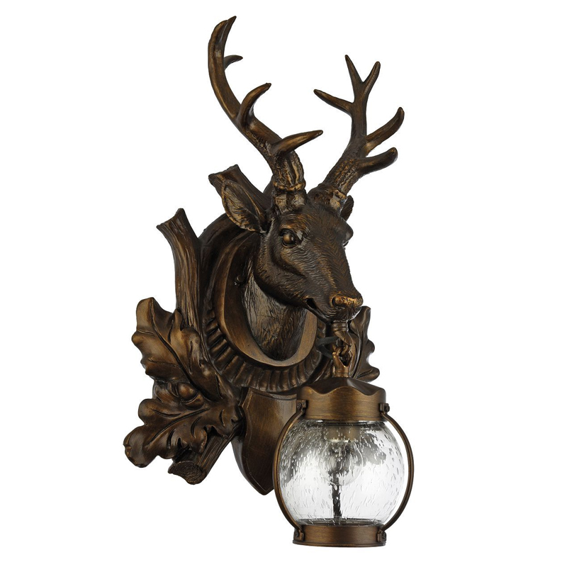 Темно-коричневый уличный светильник с головой оленя ANIMAL LANTERN Коричневый Прозрачный Темно-коричневый уличный светильник с головой оленя ANIMAL LANTERN Коричневый Прозрачный в Липецке | Loft Concept