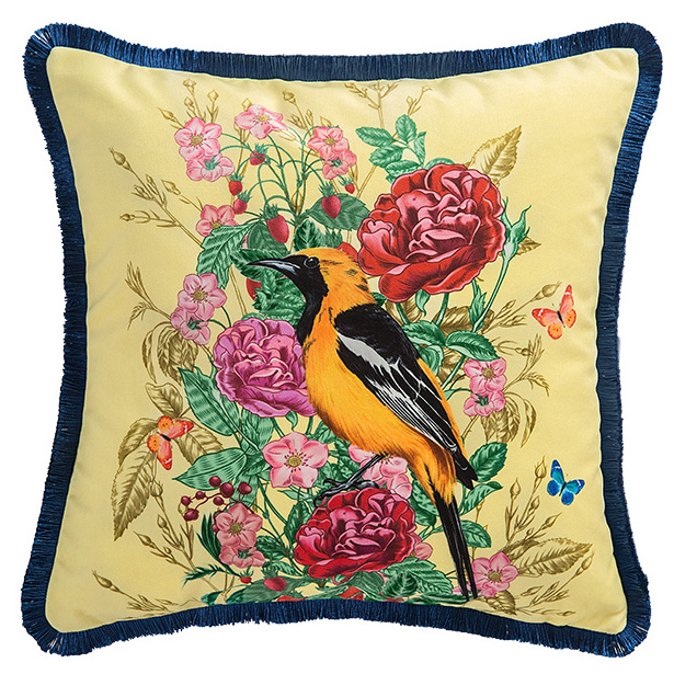 Декоративная подушка Bird in Flowers Мульти Декоративная подушка Bird in Flowers Мульти в Липецке | Loft Concept