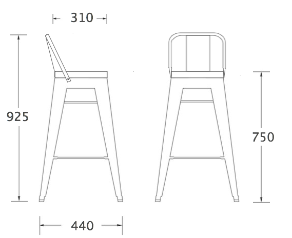 Барный стул Tolix Bar Stool 75 Backed Барный стул Tolix Bar Stool 75 Backed в Липецке