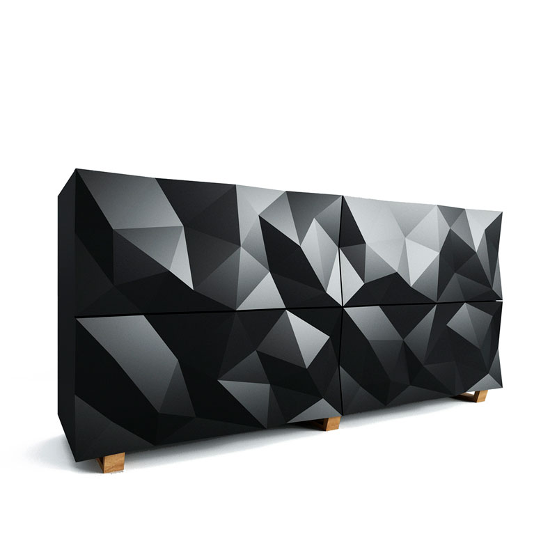 Комод с большими угловыми фигурами, две секции, 2 полки Geometric Greece Комод с большими угловыми фигурами, две секции, 2 полки Geometric Greece в Липецке | Loft Concept