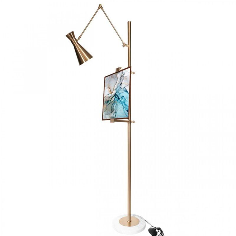 Торшер Researcher Floor Lamp Small Picture Золотой Белый Торшер Researcher Floor Lamp Small Picture Золотой Белый в Липецке | Loft Concept