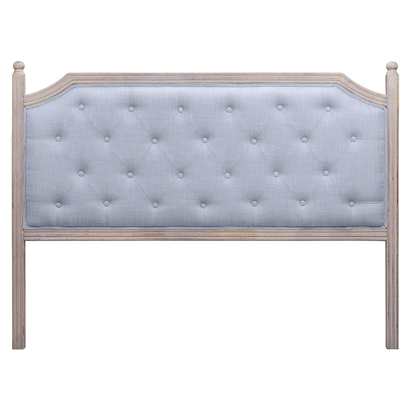 Изголовье кровати серое с мягкой обивкой из рогожки Emma Headboard Серый Коричневый Изголовье кровати серое с мягкой обивкой из рогожки Emma Headboard Серый Коричневый в Липецке | Loft Concept