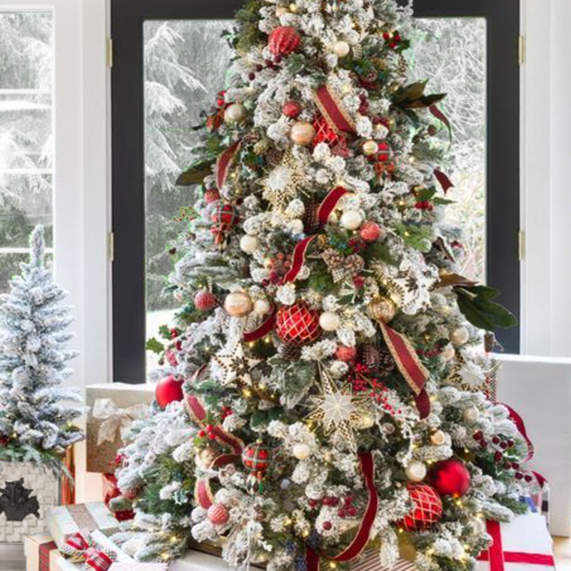Дизайнерская Ель с Красным Декором Christmas Tree Christmas British Style Красный Белый Зеленый Дизайнерская Ель с Красным Декором Christmas Tree Christmas British Style Красный Белый Зеленый в Липецке | Loft Concept